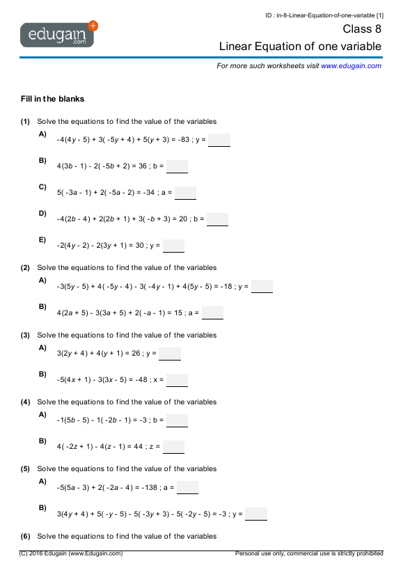 class-8-linear-equations-of-one-variable-math-practice-questions